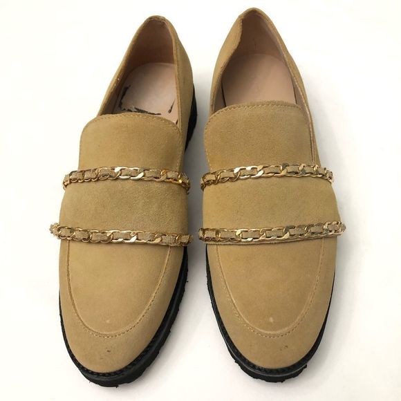 Karl Lagerfeld Irene Leather Loafers Chain Detailing Shoes - Picture 2 of 10